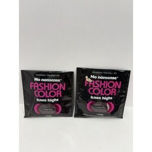 Lot Of 2 No Nonsense Fashion Color Knee Highs #192 Vintage Wine One Size USA New